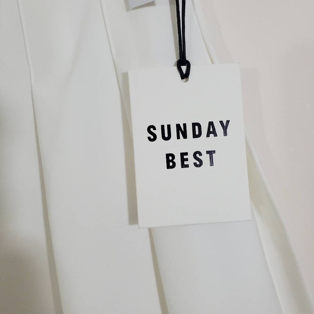 Aritzia Sunday Best Olive Style Pleated Mini Skirt White NWT Size 2 Tennis Prep - Picture 8 of 13
